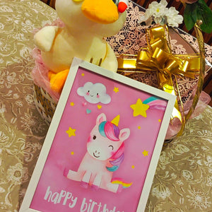 Unicorn Happy Birthday Frame