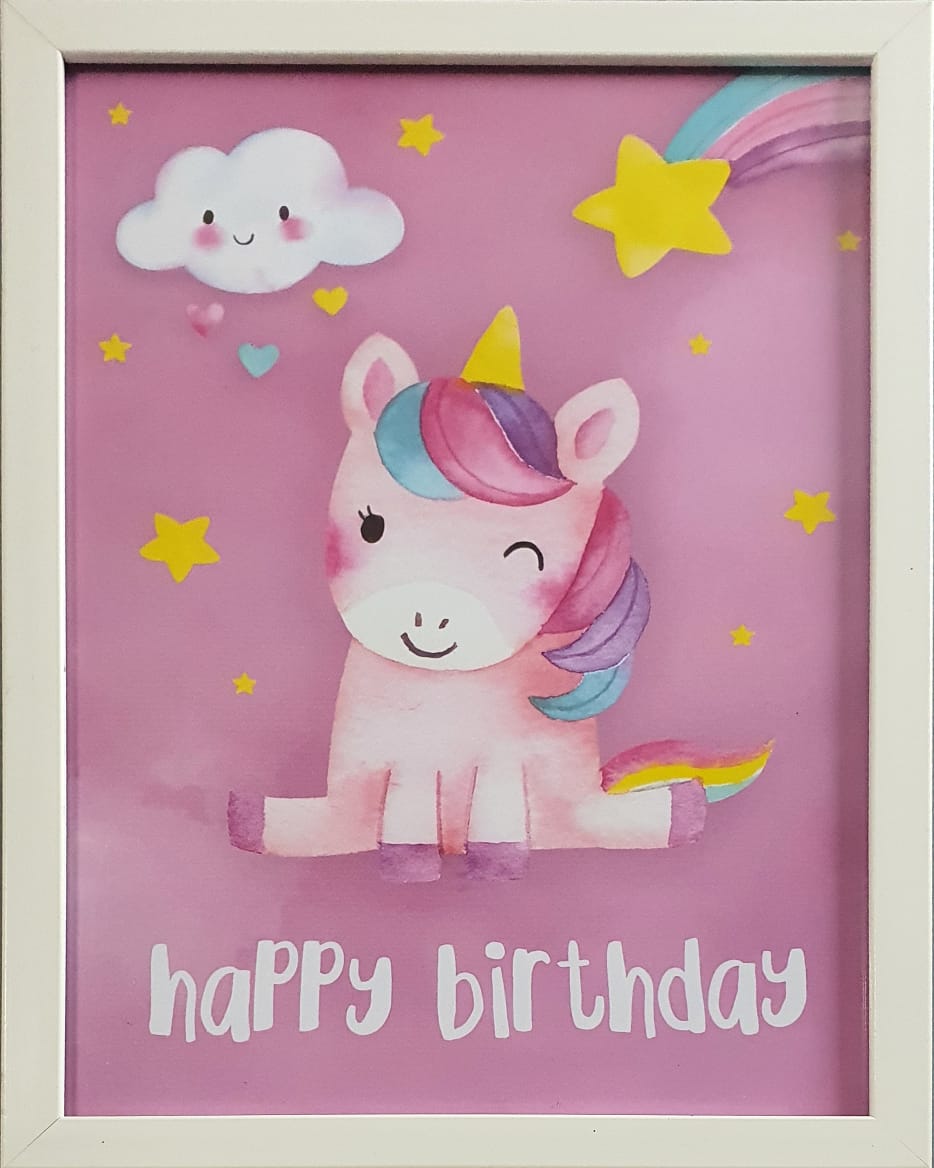 Unicorn Happy Birthday Frame