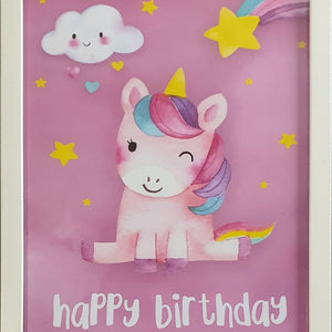 Unicorn Happy Birthday Frame