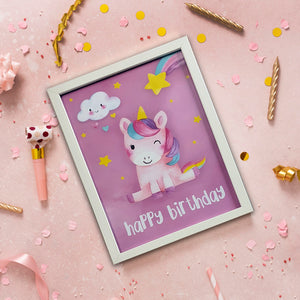 Unicorn Happy Birthday Frame